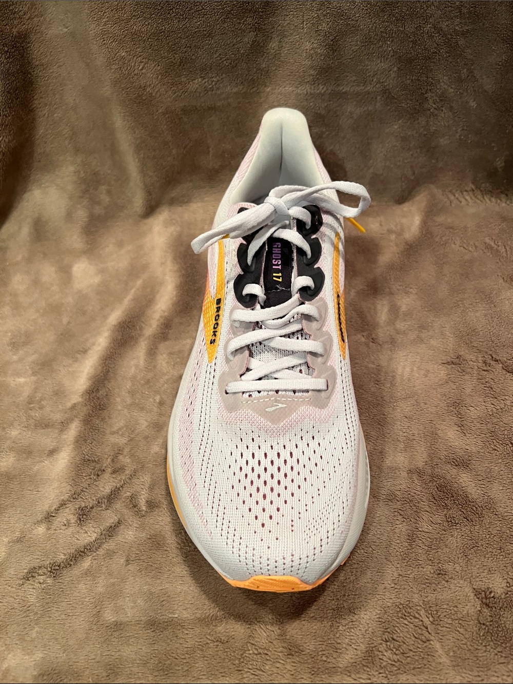 Brooks Ghost 17 Women's Running Shoe - Oyster/Apricot/Pink - Picture 3 of 5